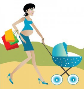727703-pregnant-woman-with-shopping-bags-pushing-a-carriage